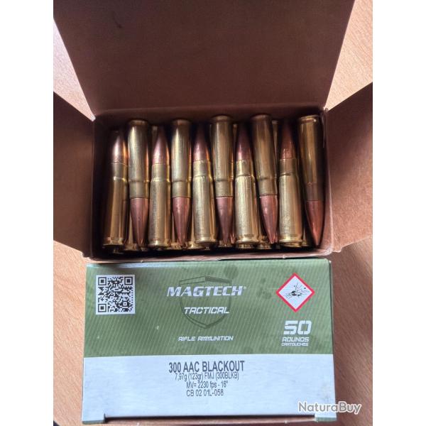 Lot de deux bo�tes 50 munitions 300 AAC BLACKOUT FMJ MAGTECH