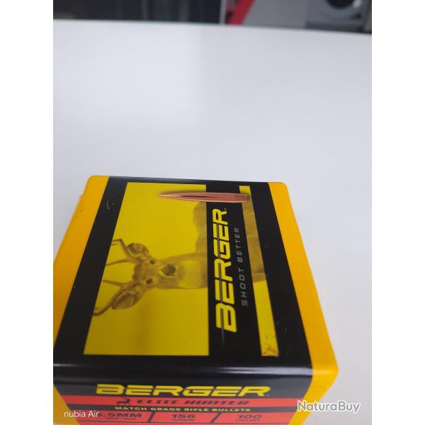 Ogives Berger Elite Hunter 6,5 mm, 156 grains. 100 unit�s.