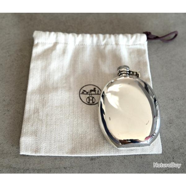 Flasque � alcool Herm�s en argent massif