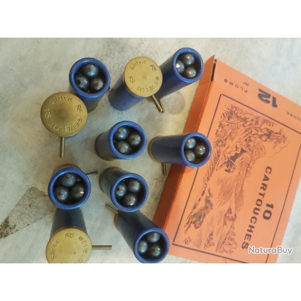 Cartouches a broche cal 12 chevrotinne