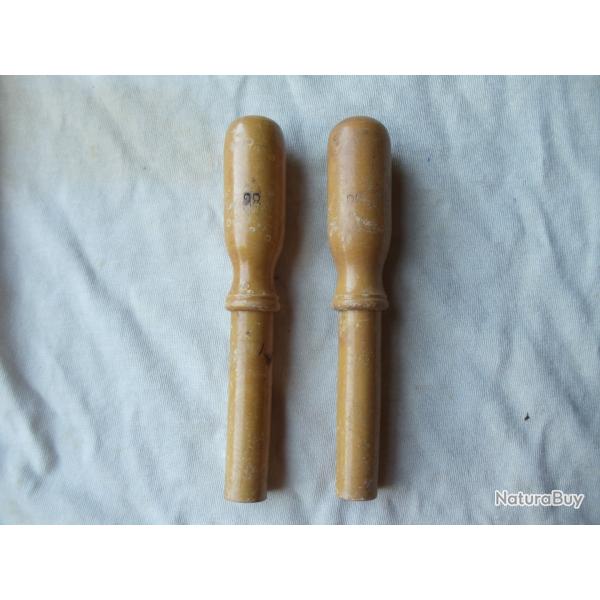 Lot de 2 bourroirs anciens en calibre 28.