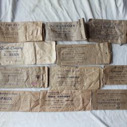 Pour collection, Lot de 13 sachets papier vides nominatifs ( Armurerie ).