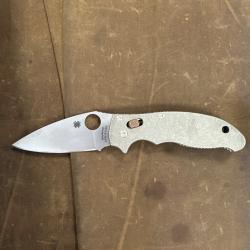 Couteau Spyderco Manix 2 + Flytanium Titanium Topo Scales and clip + extras