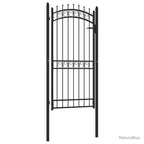 Portail de cl�ture Emmen avec pointes, acier, 103 x 147 cm, noir