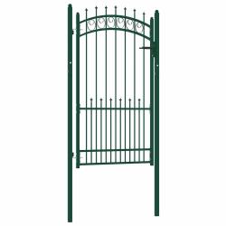 Portail de cl&ocirc;ture Emmen avec pointes en acier 104 x 134,5 cm vert