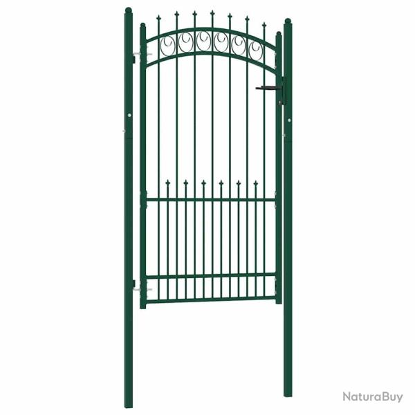 Portail de cl�ture Emmen avec pointes en acier 104 x 134,5 cm vert