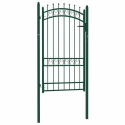 Portail de cl&ocirc;ture Emmen avec pointes en acier 103 x 134,5 cm vert
