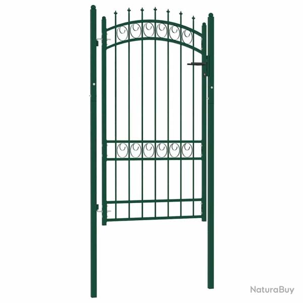 Portail de cl�ture Emmen avec pointes en acier 103 x 134,5 cm vert