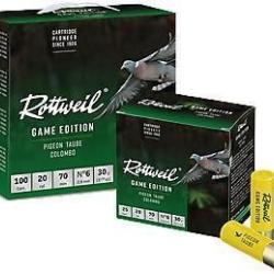 Pack munitions ROTTWEIL game &eacute;dition pigeon cal.20/70 30g n&deg;6 par 25
