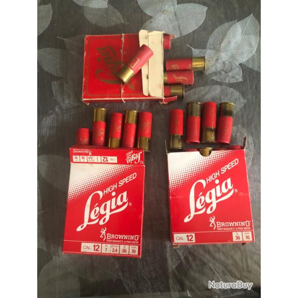 LIVRAISON OFFERTE  3 x 10 cartouche  cal 12/70,Legia high speed, browning,  plombs . ,7,6,4,   36 gr