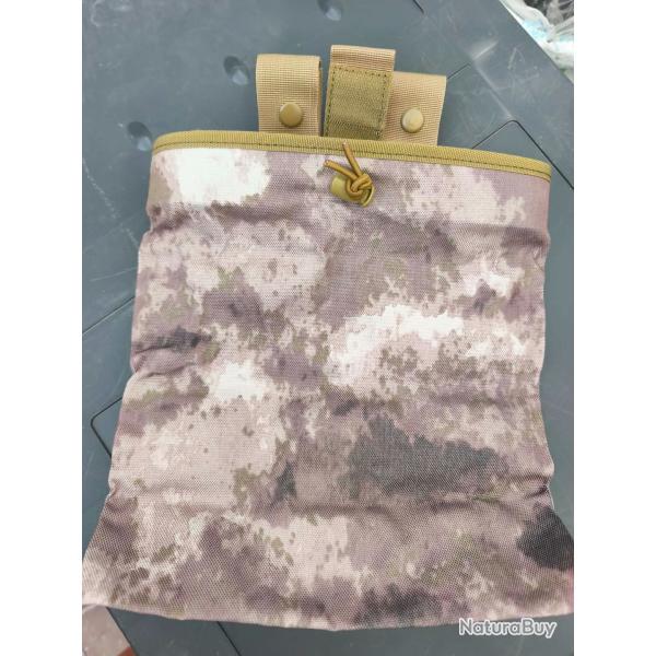 Molle Drain Pouch, Charger Deposit Pouch, Foldable Recycling Bag, Tactical Camo Airsoft EDC Pouch
