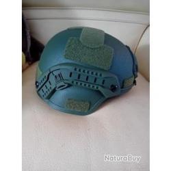 VERITABLE CASQUE BALISTIQUE PARE BALLES MICH NIVEAU IIIA TAILLE 54/62 KAKI