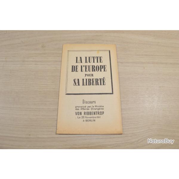 LA LUTTE DE L'EUROPE POUR SA LIBERT� - Discours du 26 Novembre 1941 (8)