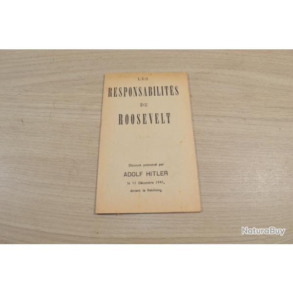 ROOSEVELT Adolf? ?LES RESPONSABILITES DE ROOSEVELT?  livre  documents (8)