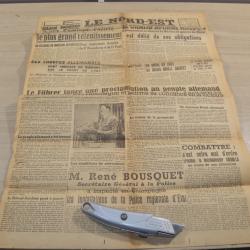Ancien Journal Militaire Le NORD-EST 1 er F&eacute;vrier 1943 collection Military ancien  (8)