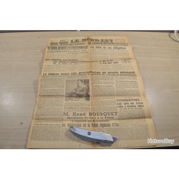 Ancien Journal Militaire Le NORD-EST 1 er F�vrier 1943 collection Military ancien  (8)