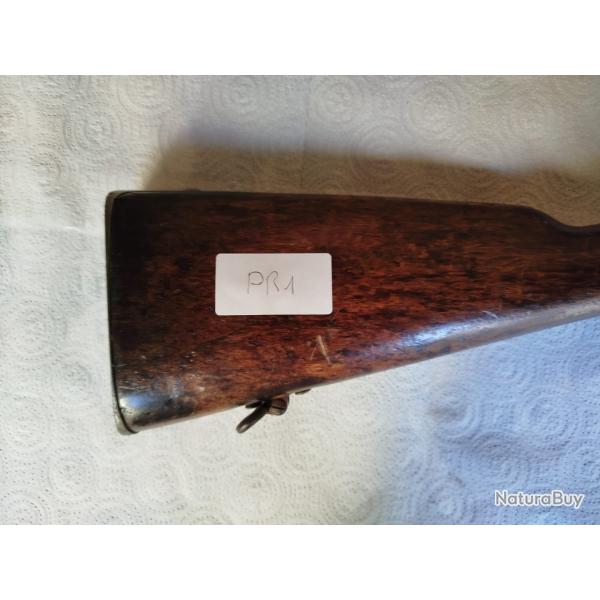 CROSSE DE FUSIL CHASSEPOT 1874 AVEC PLAQUE DE COUCHE ANNEAU DE BRETELLE EMBOUCHOIR ETC - PR1