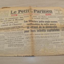 Ancien Journal Militaire Le Petit Parisien Vendredi 2 Janvier 1942   collection Military ancien  (8)