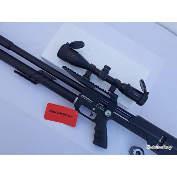 PACK-2B CARABINE M60 PCP SNOWPEAK  MULTISHOT + Lunette 4-16 X 40AO MilDot Cal. 4,5 mm, 19,9 Joul.