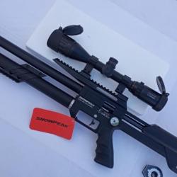 PACK-2B CARABINE M60 PCP SNOWPEAK  MULTISHOT + Lunette 4-16 X 40AO MilDot Cal. 6,35 mm, 19,9 Joul.