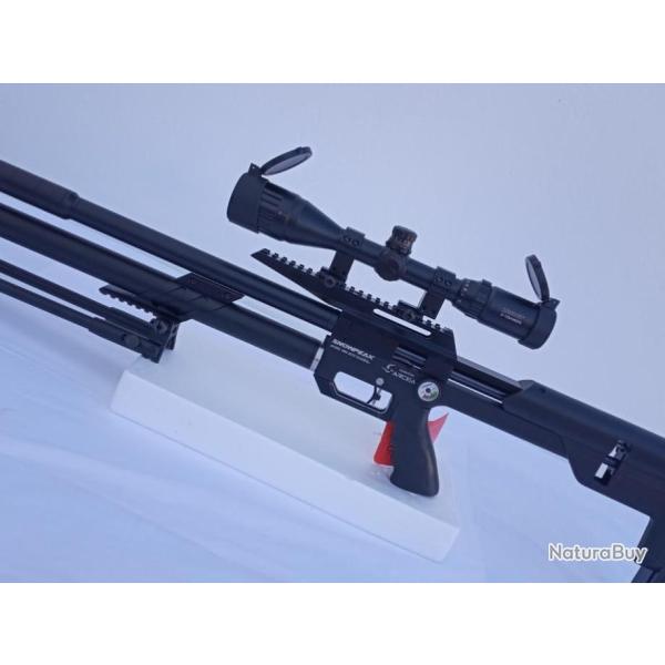 PACK-3B CARABINE M60 PCP SNOWPEAK  MULT + BIPIED + Lunette 4-16 X 40A MilDot Cal. 6,35 mm, 19,9 Jo.