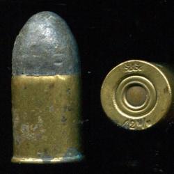 12 x 15 Revolver Fran&ccedil;ais - marquage : GG 12 M/M - &eacute;tui laiton 15 mm de long  - amor&ccedil;age GAUPILLAT