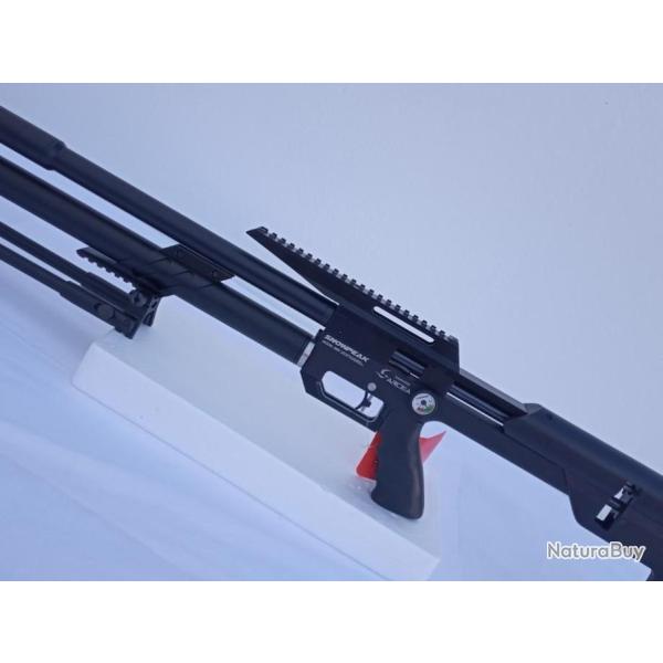 CARABINE SNOWPEAK M60 PCP MULTISHOT + BIPIED Cal. 6,35 mm, 19,9 Joul.
