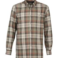 Chemise de chasse doubl&eacute;e polaire Percussion Inverness - Kaki / Orange - S