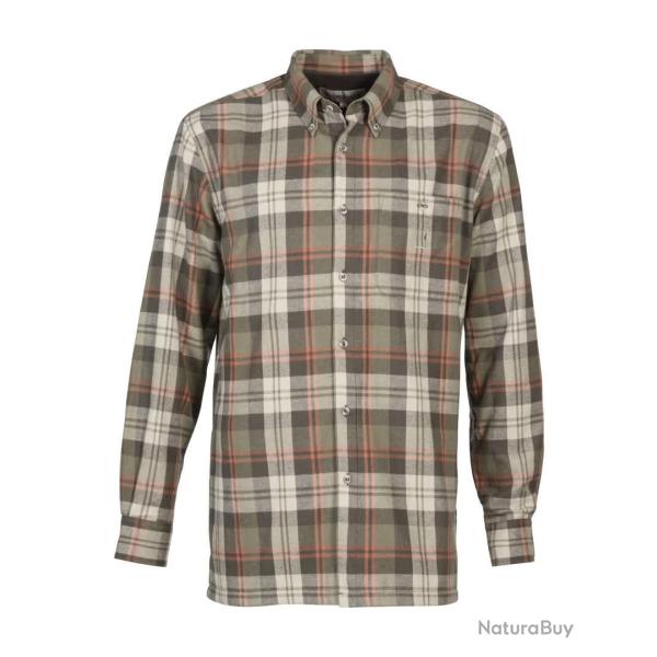 Chemise de chasse doubl�e polaire Percussion Inverness - Kaki / Orange - S