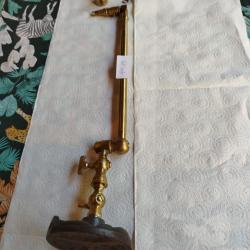 Ancien bec de gaz de laboratoire en laiton et fonte - Style Bunsen / Bijoutier - PR13