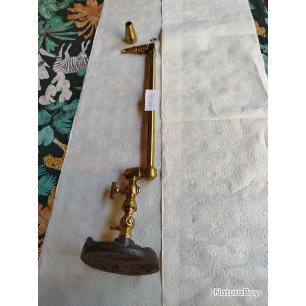 Ancien bec de gaz de laboratoire en laiton et fonte - Style Bunsen / Bijoutier - PR13