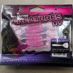 Leurres Fox Rage Creatures UV Shovel Shad 7cm candy floss
