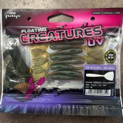 Leurres Fox Rage Creatures UV Shovel Shad 7cm green pumpkin