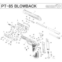 Pi&egrave;ces d&eacute;tach&eacute;es Pistolet Gamo PT-85 Blowback - Bouton de prise de chargeur PT85