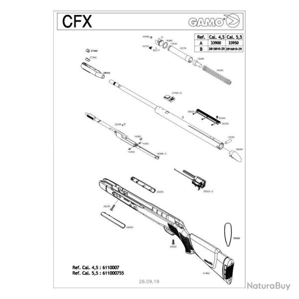 Pi�ces d�tach�es Gamo CFX 4.5 mm - 20350 - Gamo Goupille Pour Palette Elevatrice Cf30