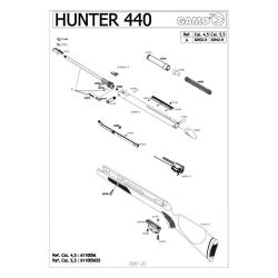 Pi&egrave;ces d&eacute;tach&eacute;es Gamo Hunter 440 AS 19.9J 4.5 mm - 30932 - Gamo Canon