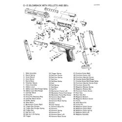 Pi&egrave;ces d&eacute;tach&eacute;es Pistolet Gamo C15 Blowback - 26 - Ressort de Marteau C15
