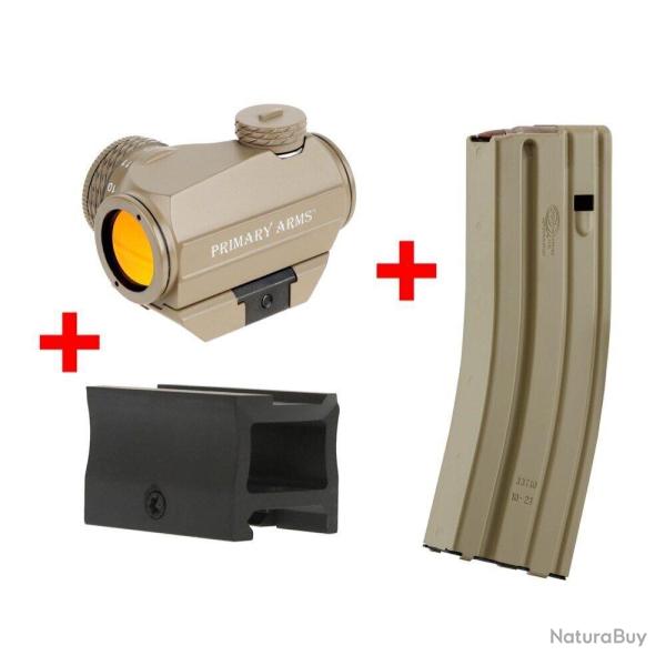 Pack x3 chargeurs Surefeed magazines + red dot OPA12 + montage pour AR15