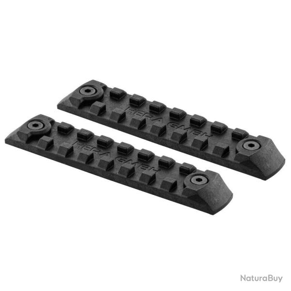 Set de 2 rails picatinny en polym�re compatible Keymod - Noir Set 2 Rails Polymere Picatinny