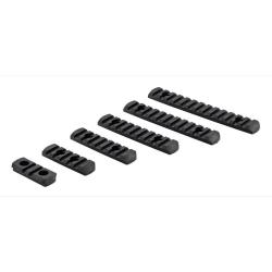 Set de 6 rails picatinny en polym&egrave;re compatible M-LOK - Noir Set 6 Rails Polymere Picatinny