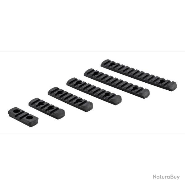 Set de 6 rails picatinny en polym�re compatible M-LOK - Noir Set 6 Rails Polymere Picatinny