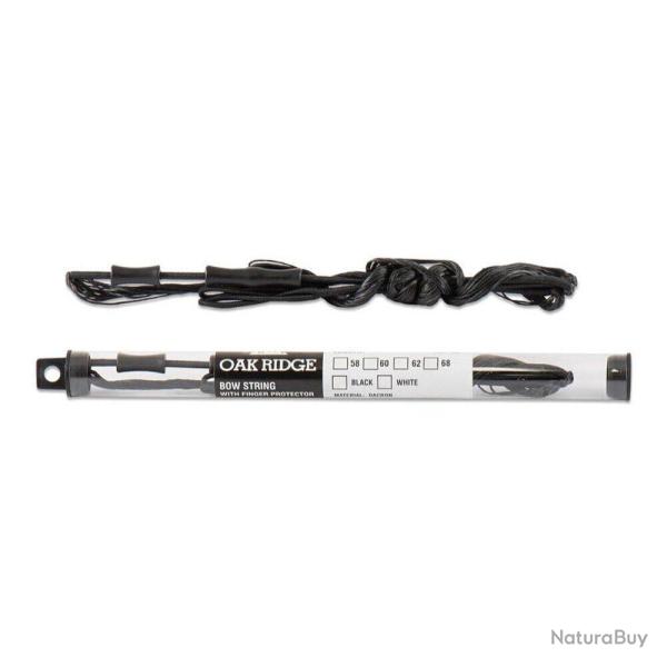 Corde noire Recurve Dacron avec Protection des Doigts 68'' - 16 brins