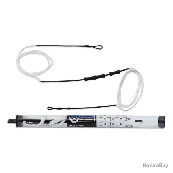 Corde blanche Recurve Dacron avec Protection des Doigts 68'' - 12 brins