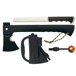 Hache tactique Albainox. allume-feu et scie Hache Survie Albainox + Allume Feu+scie + ETUI avec Poig