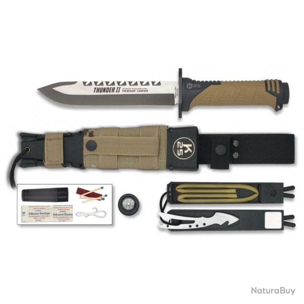 Couteau droit de survie K25 Thunder II