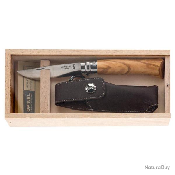 Couteau de poche Opinel n�8 Olivier + �tui Alpine