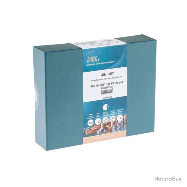 Ogives H&N plastifi�es gold - wad cutter 357 Mag (.355)