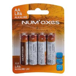 NUM'AXES Piles AA LR6 1,5V (x4) NUMAXES - Blister 4 piles AA LR06 alcaline 1,5V