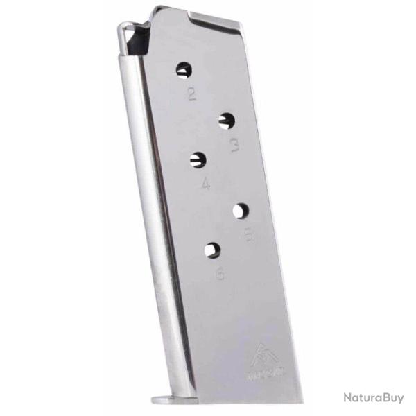 Chargeur MEC-GAR 1911 Officer .45 ACP 6 Coups (Noir ou Nickel)