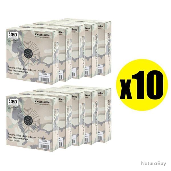 Pack Cibles cartonn�es 14 x 14 cm Shoot Again (x10) Pack 100 cibles Blanches avec centre noir